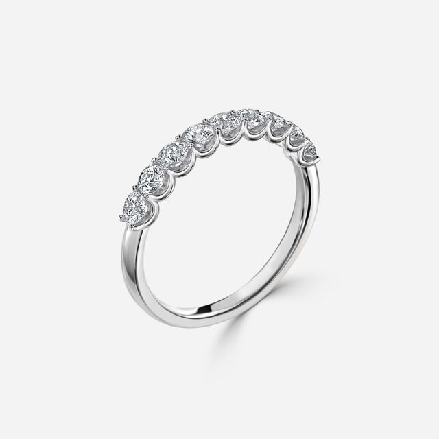 Round Diamond Half Eternity Ring In White Gold