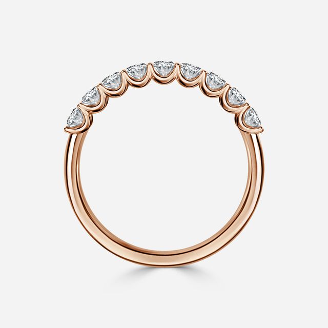 Round Diamond Half Eternity Ring In Rose Gold
