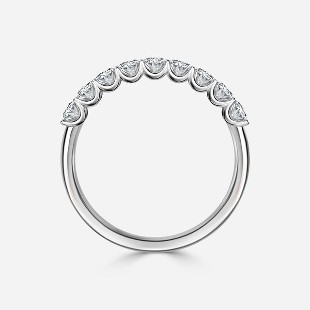 Round Diamond Half Eternity Ring In White Gold