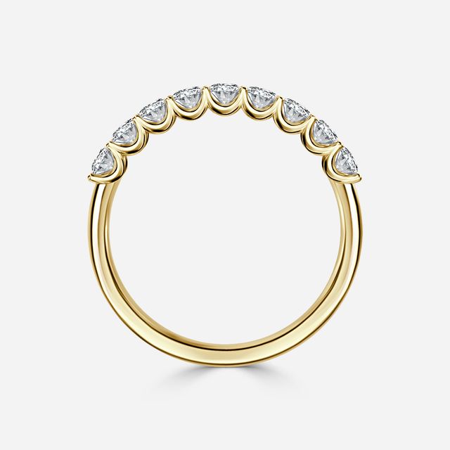 Round Diamond Half Eternity Ring In Yellow Gold