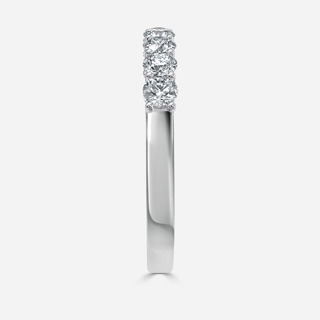 Round Diamond Half Eternity Ring In White Gold