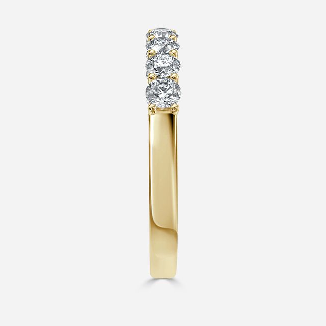 Round Diamond Half Eternity Ring In Yellow Gold