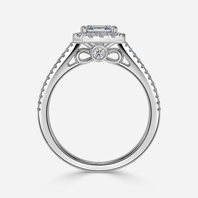 Luz Del Sol Platinum Halo Engagement ring