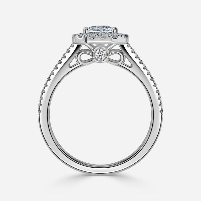Luz Del Sol White Gold Halo Engagement ring
