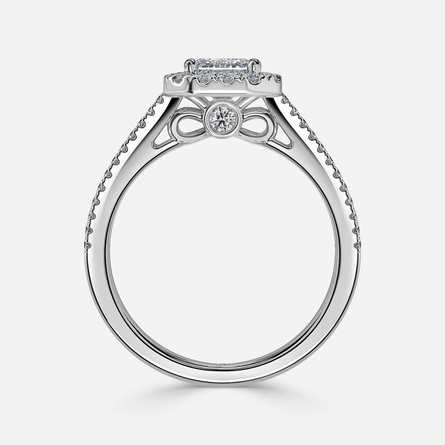 Luz Del Sol White Gold Halo Engagement ring