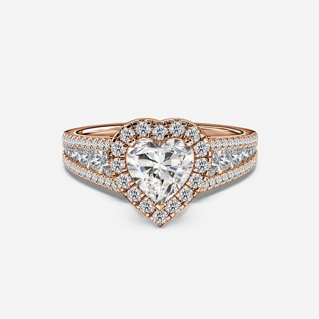 Luz Del Sol Rose Gold Halo Engagement ring