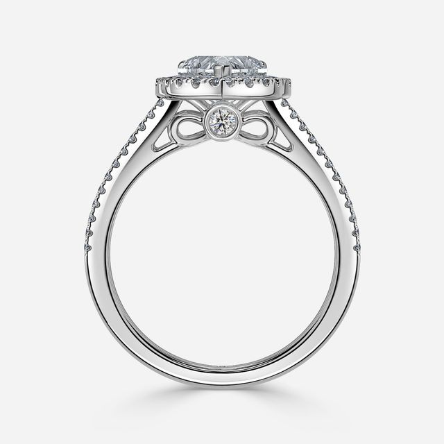Luz Del Sol Platinum Halo Engagement ring