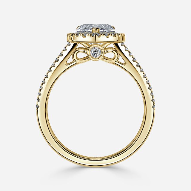 Luz Del Sol Yellow Gold Halo Engagement ring