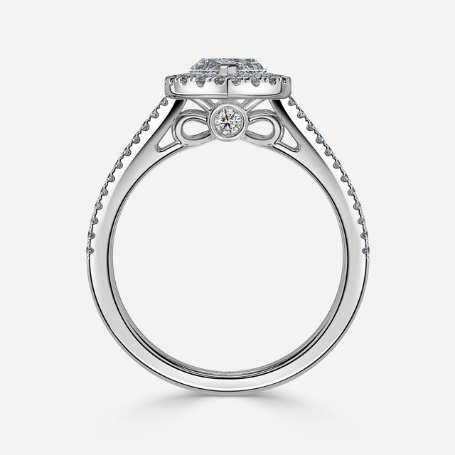 Luz Del Sol White Gold Halo Engagement ring