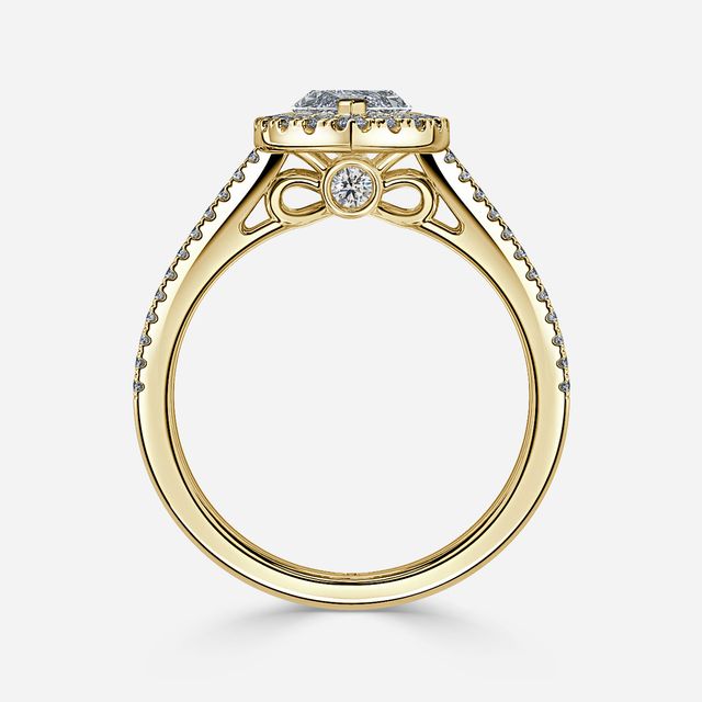 Luz Del Sol Yellow Gold Halo Engagement ring