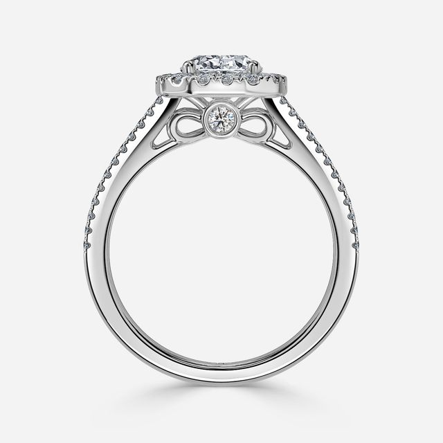 Luz Del Sol White Gold Halo Engagement ring