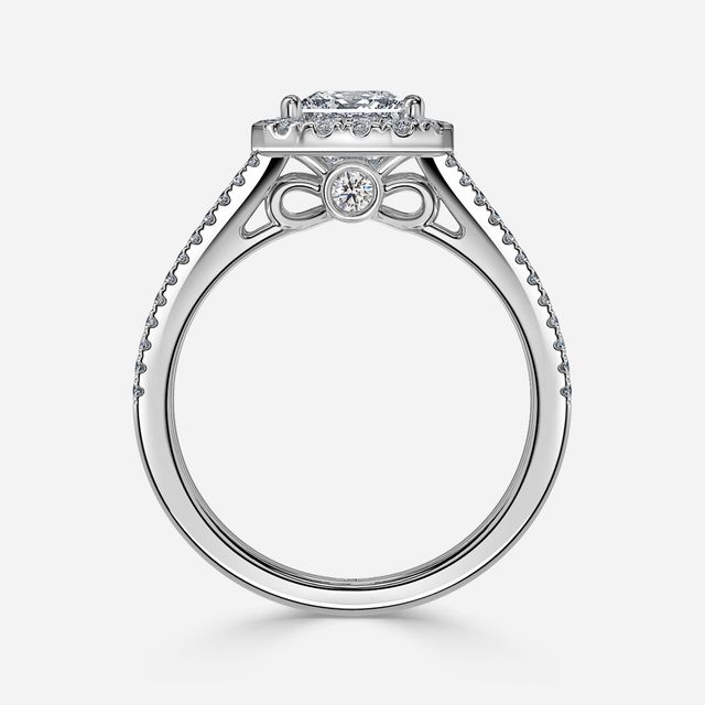 Luz Del Sol White Gold Halo Engagement ring