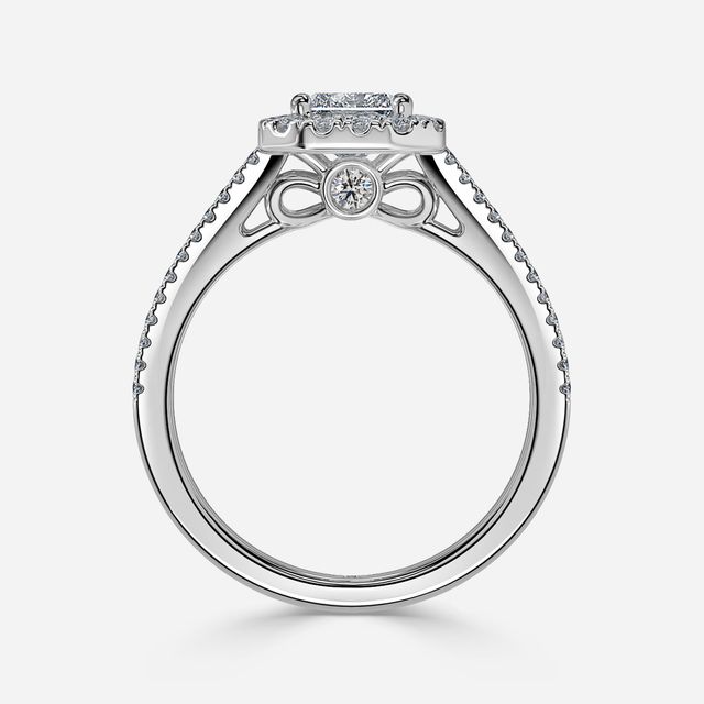 Luz Del Sol White Gold Halo Engagement ring