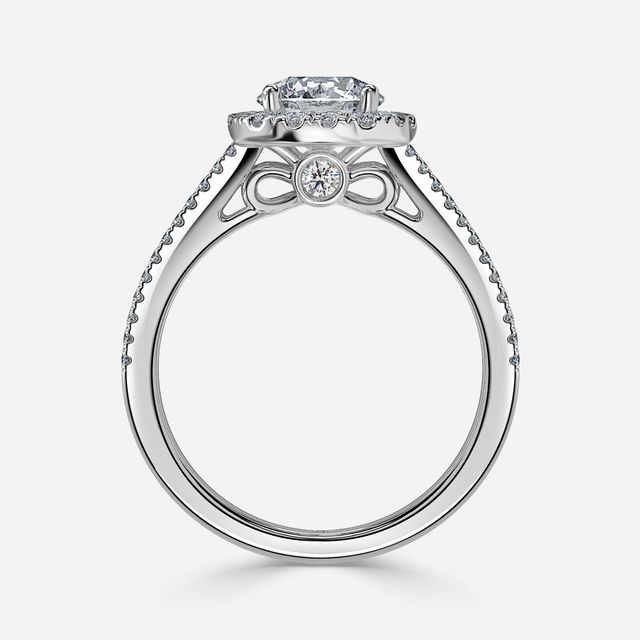 Luz Del Sol White Gold Halo Engagement ring