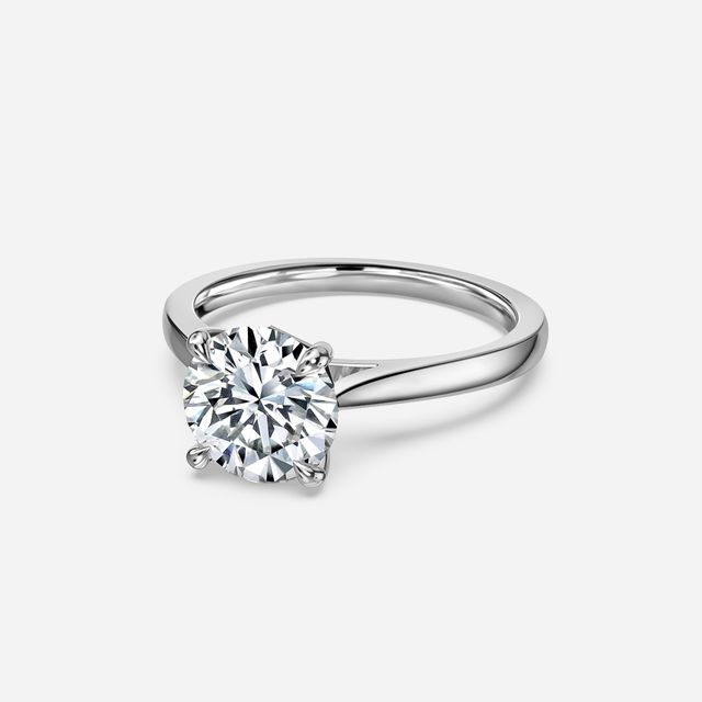 Tulip White Gold Solitaire Engagement Ring