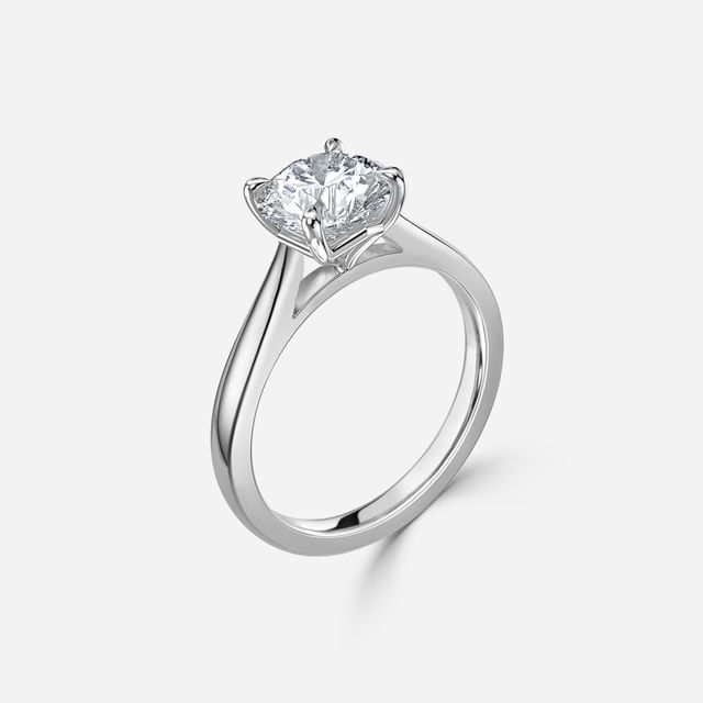 Tulip White Gold Solitaire Engagement Ring