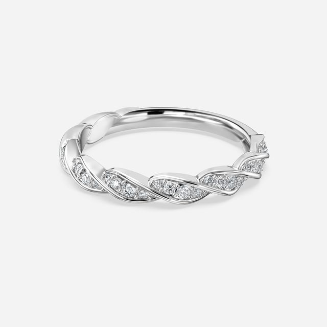 Aspen Twist Wedding Band In White Gold