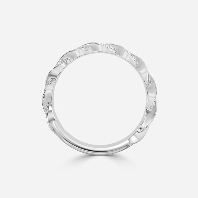 Aspen Twist Wedding Band In White Gold