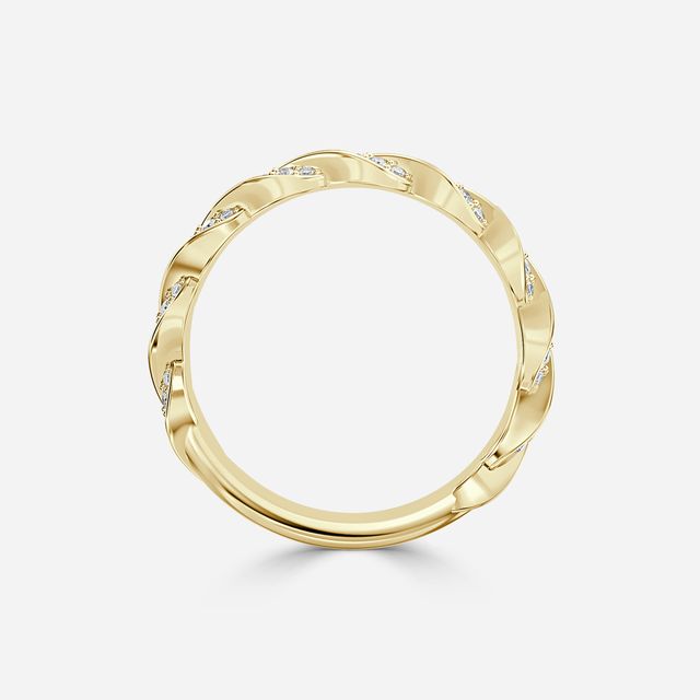 Aspen Twist Diamond Wedding Band In Yellow Gold