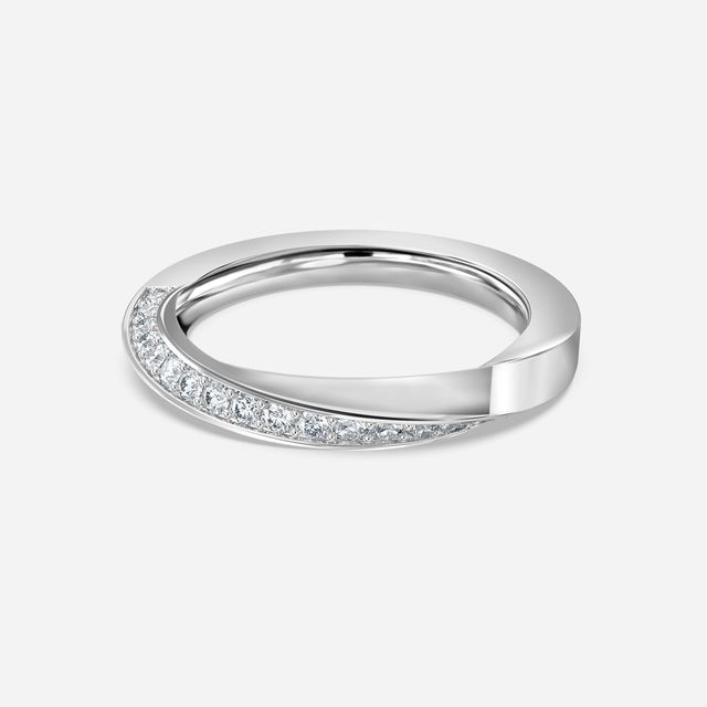Charlize Grain Set Diamond Wedding Band In Platinum