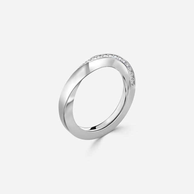 Charlize Grain Set Diamond Wedding Band In Platinum