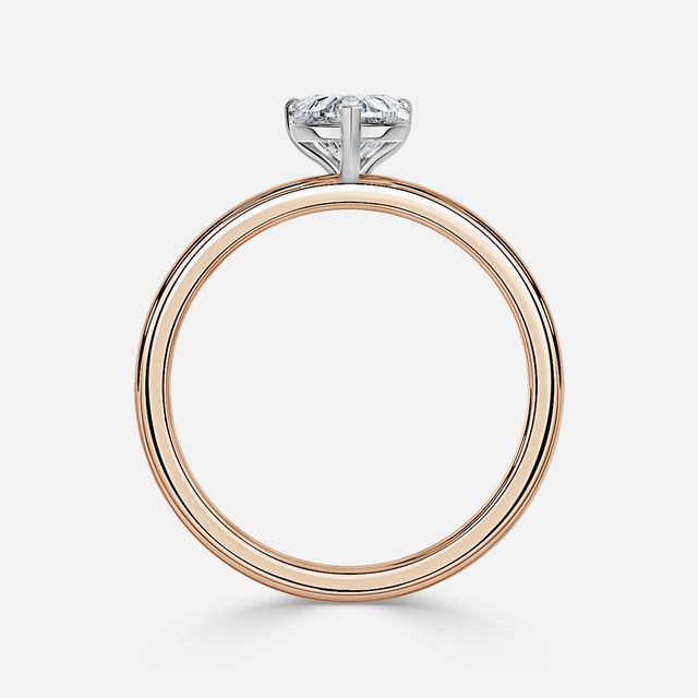 Una Rose Gold Two Tone Engagement Ring