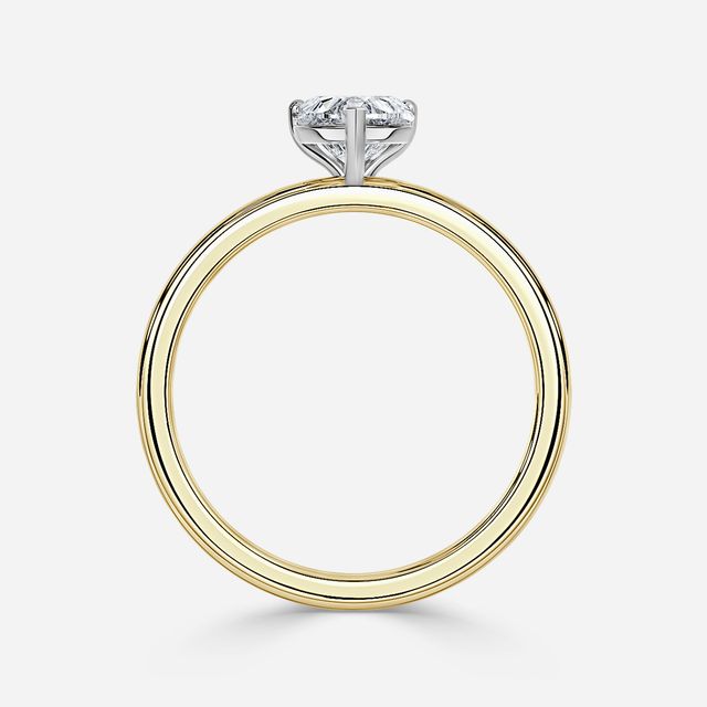 Una Yellow Gold Two Tone Engagement Ring