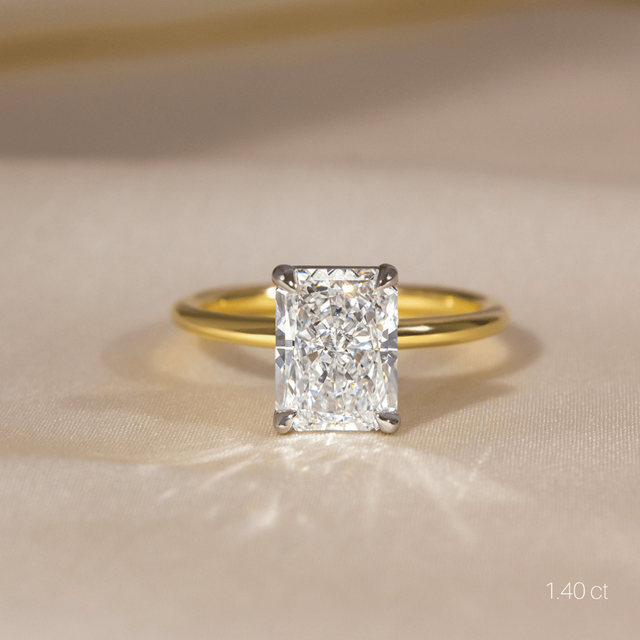 Una Yellow Gold Two Tone Engagement Ring