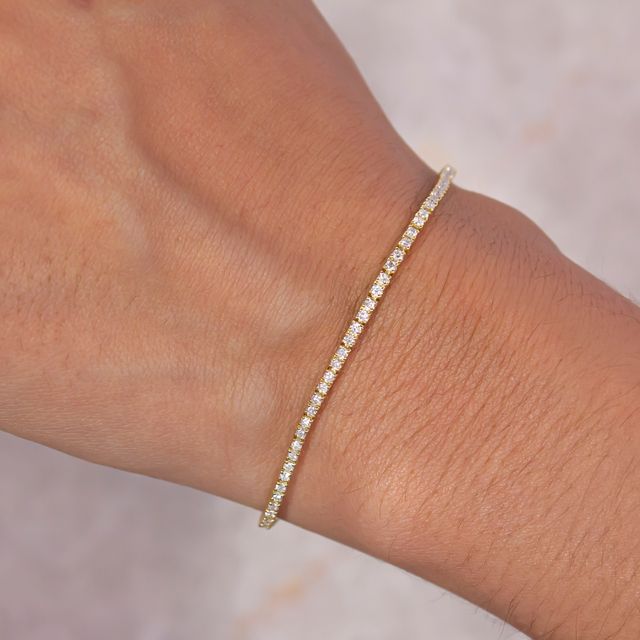 Round Diamond Tennis Bracelet In Yellow Gold- 1.00ct