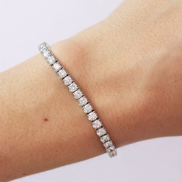 Round Diamond Tennis Bracelet 7.00ct In White Gold