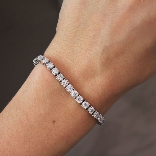 Round Diamond Tennis Bracelet 12ct In White Gold