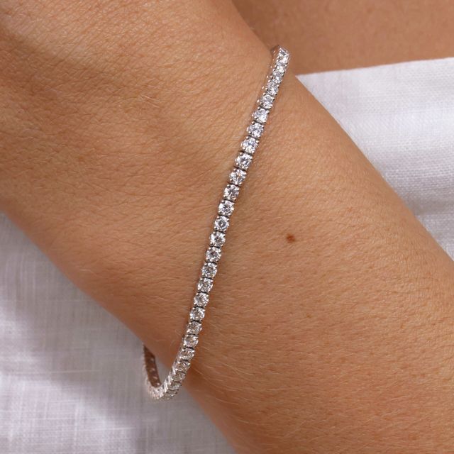 Round Diamond Tennis Bracelet 4.00ct In White Gold