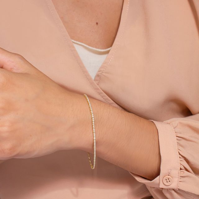 Round Diamond Tennis Bracelet In Yellow Gold- 1.00ct