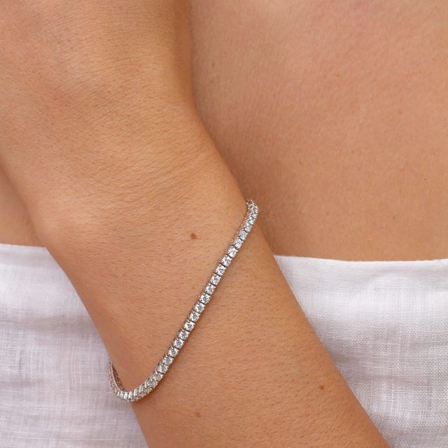 Round Diamond Tennis Bracelet 5ct In White Gold