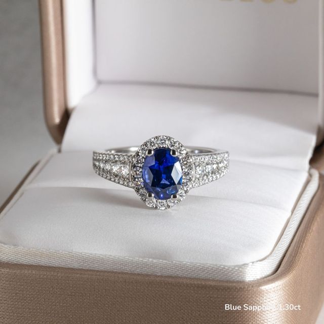 Luz Del Sol White Gold Halo Engagement ring