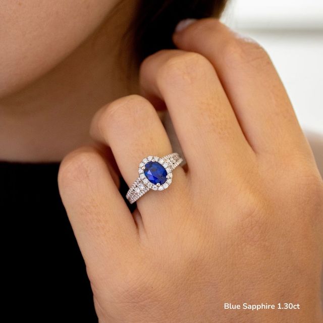 Luz Del Sol White Gold Halo Engagement ring