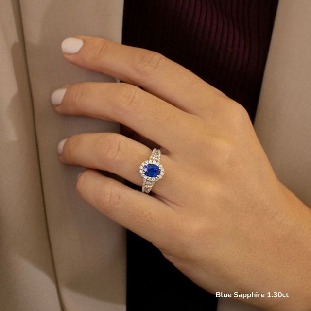 Luz Del Sol White Gold Halo Engagement ring