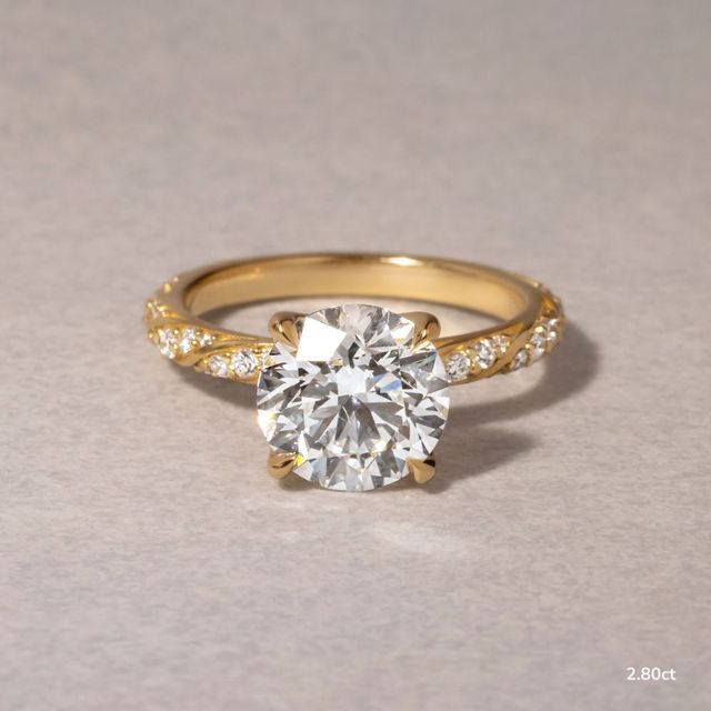Fior Yellow Gold Unique Engagement Ring