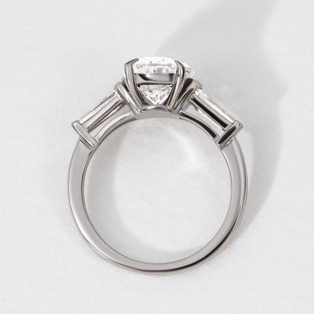 Lab Grown Diamond Oval Tapered Baguette Diamond Engagement Ring- 3.22ct