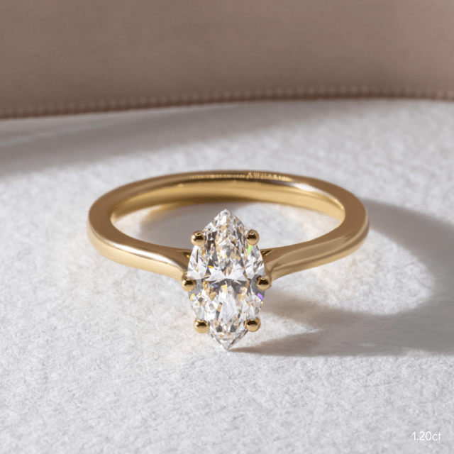 Rose Plain Engagement Ring In Yellow Gold
