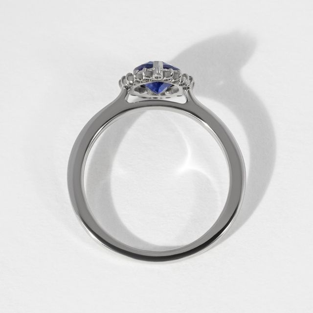 Sapphire Pear Cluster Engagement Ring - 1.00ct
