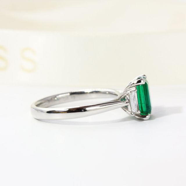 Zambian Emerald Engagement Ring 1.10ct