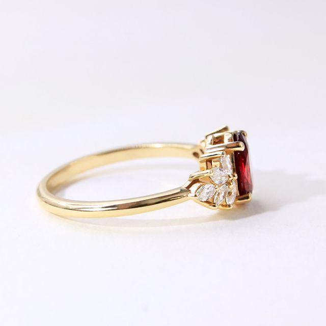 Oval Unheated Mozambique Ruby Engagement Ring- 1.10ct