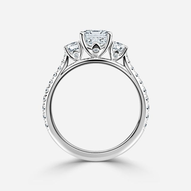 Crown White Gold Trilogy Engagement Ring