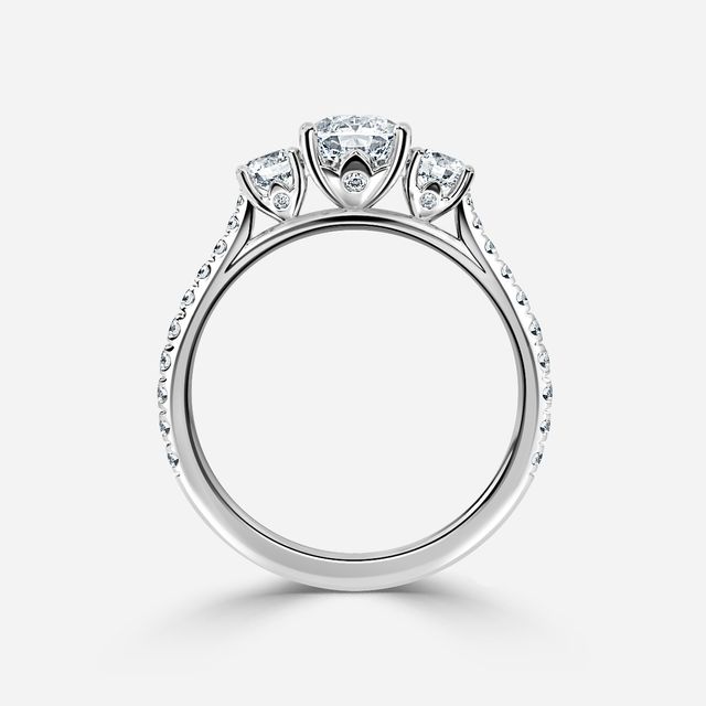Crown White Gold Dainty Engagement Ring