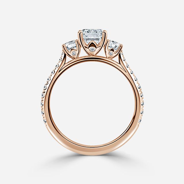 Crown Rose Gold Dainty Engagement Ring