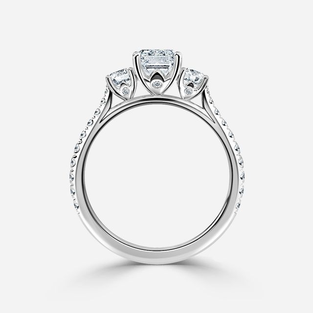Crown White Gold Trilogy Engagement Ring