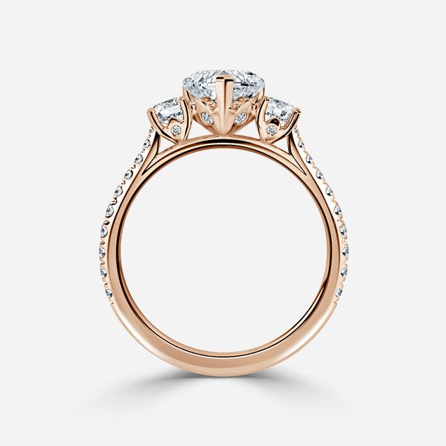 Crown Rose Gold Dainty Engagement Ring