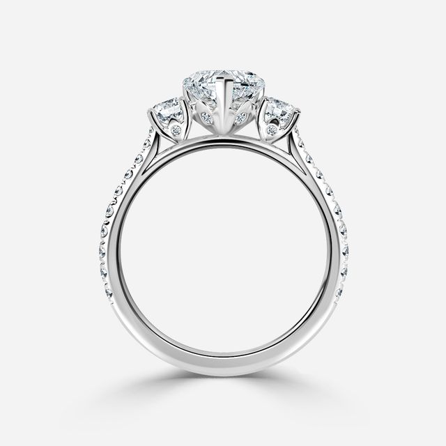 Crown White Gold Trilogy Engagement Ring