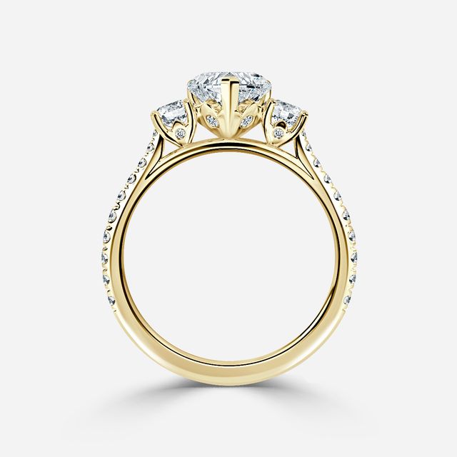 Crown Yellow Gold Dainty Engagement Ring